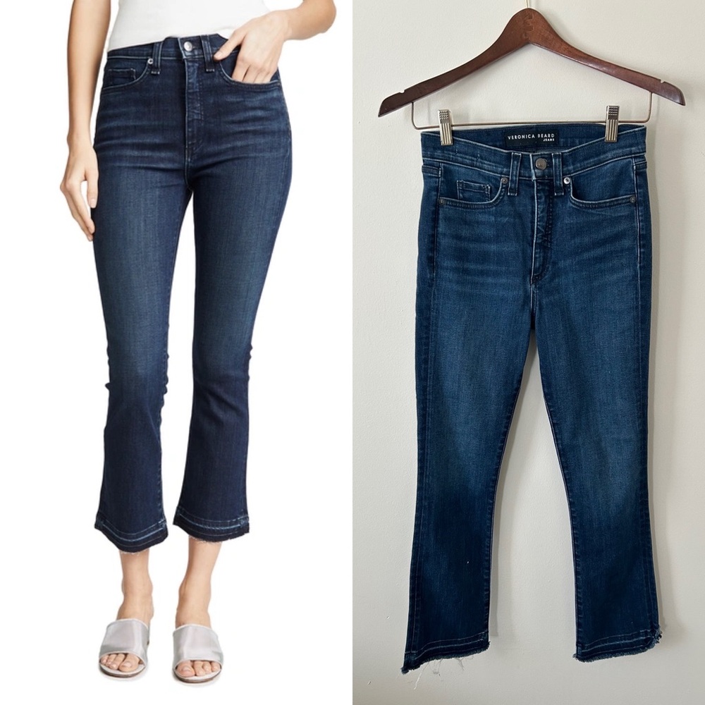 Veronica Beard Women's Carly Kick Flare 11” Blue Jeans Sz 24